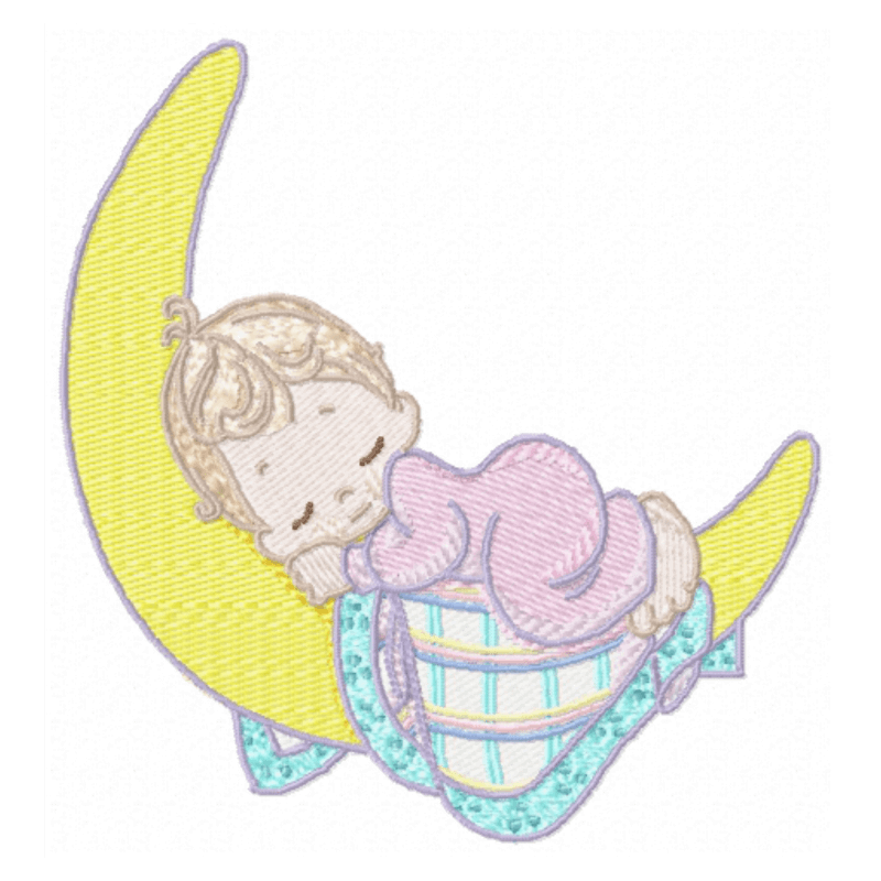 Baby Moon Girl - Machine Embroidery Design - 3 SizesEmbroidery Designs