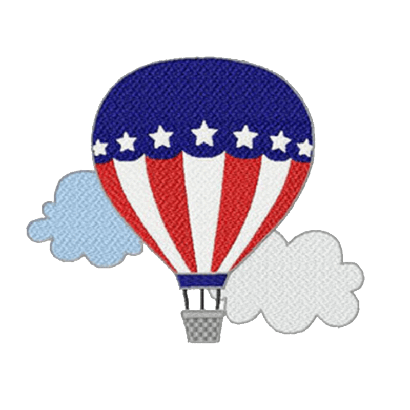 Patriotic Balloon - Machine Embroidery Design - 6 SizesEmbroidery Designs