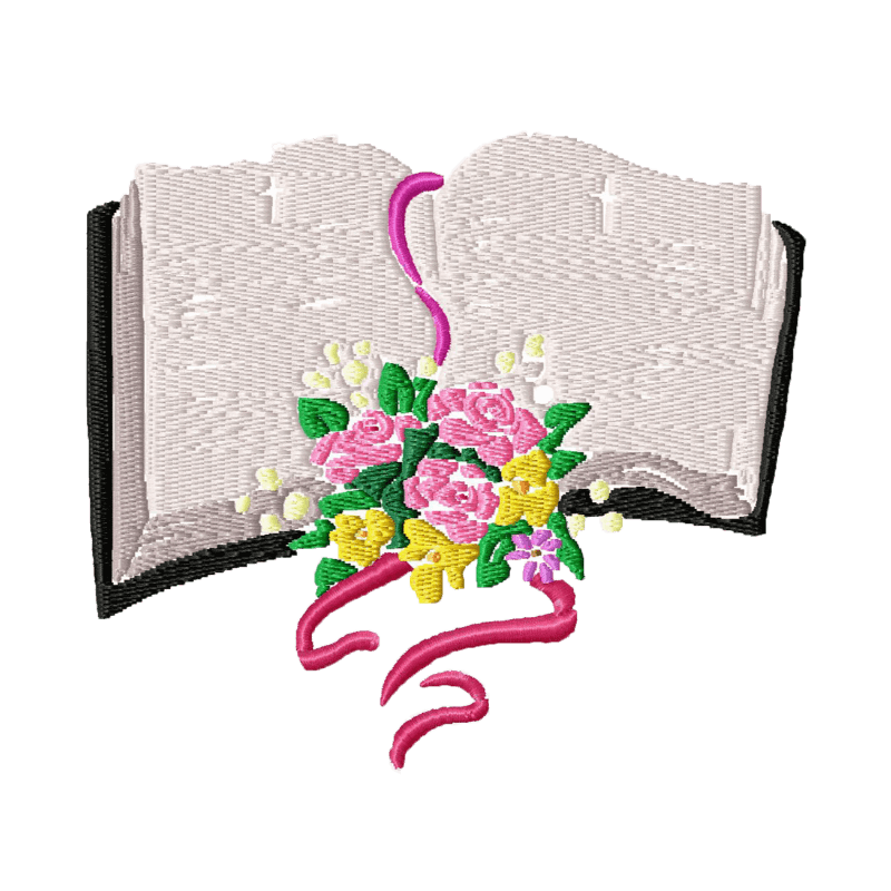 Bible with Flowers - Machine Embroidery Design - 3 SizesEmbroidery Designs