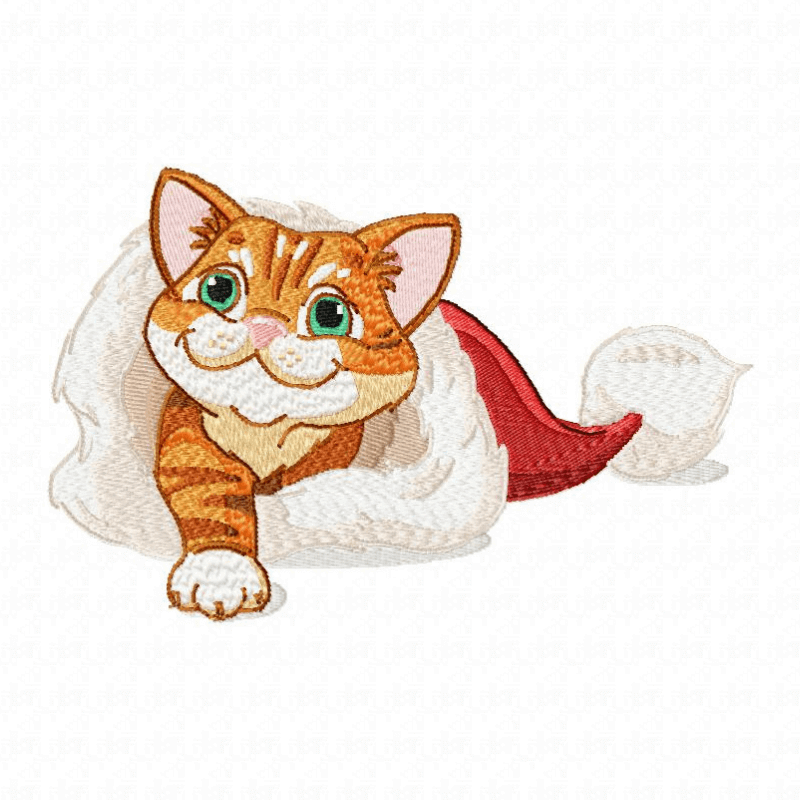 Kitten in Santa Hat - Machine Embroidery Design - 3 sizesEmbroidery Designs