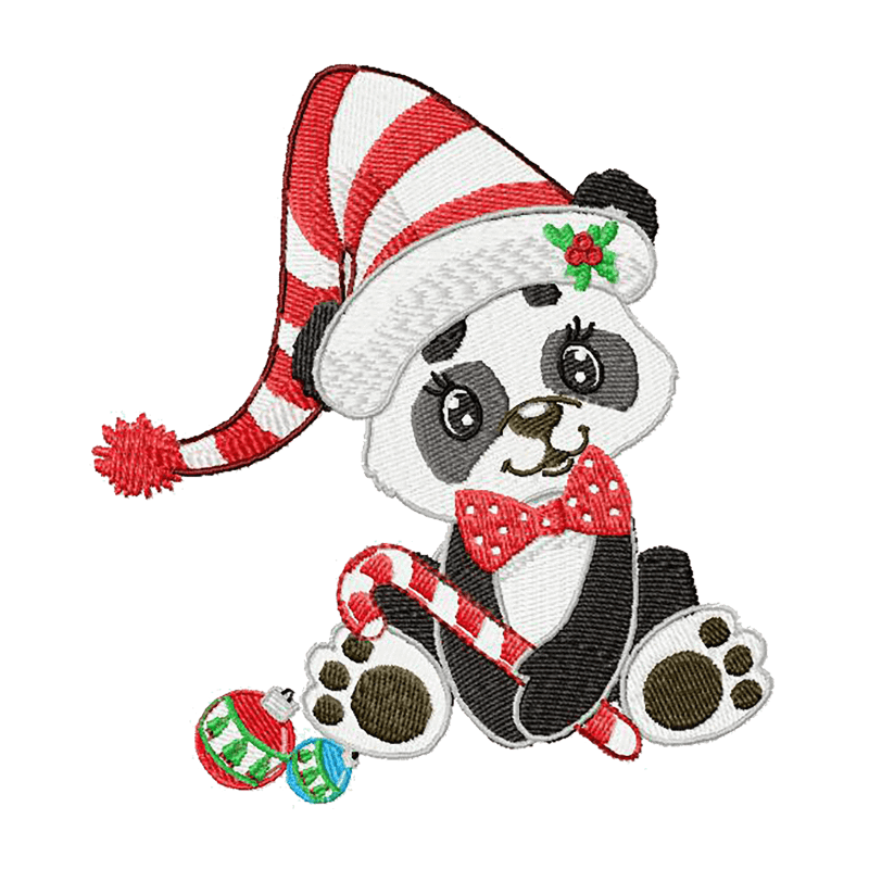 Christmas Jungle Baby Panda - Embroidery - 3 sizesEmbroidery Designs