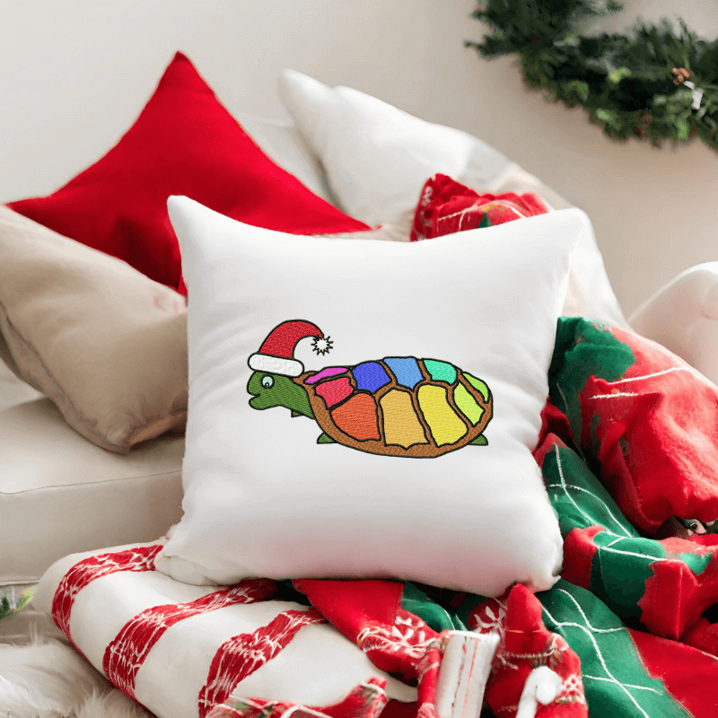 Turtle in Santa Hat - Embroidery Design - 3 sizesEmbroidery Designs