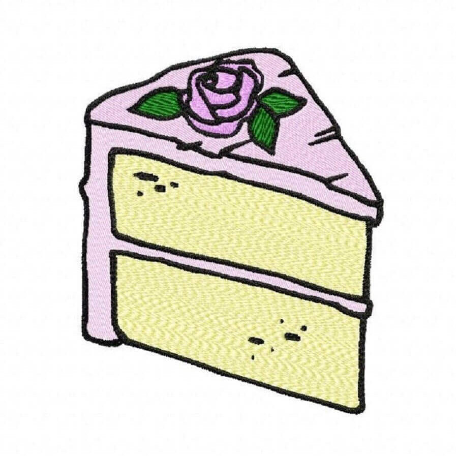 Vanilla Rose - Cake Slice - Embroidery Design - 3 SizesEmbroidery Designs