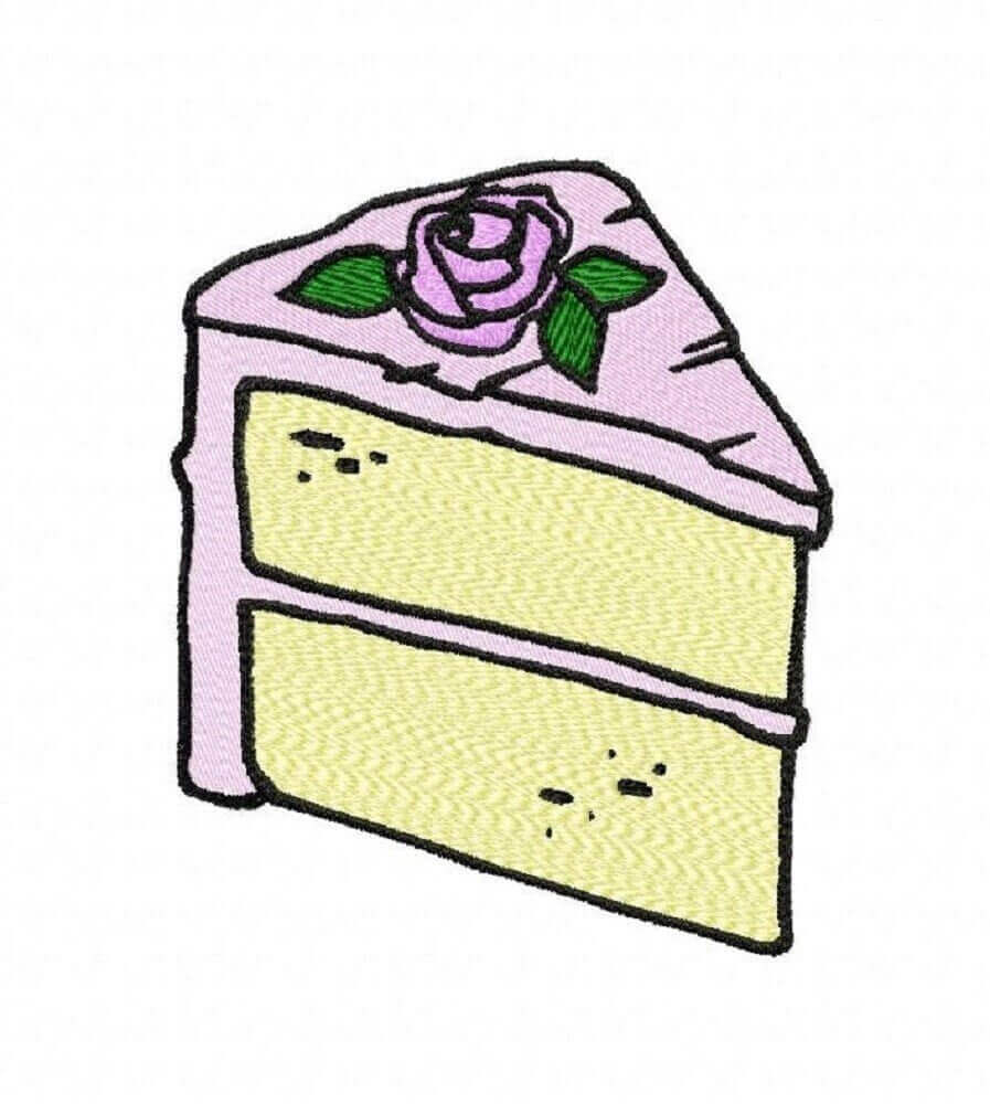 Vanilla Rose - Cake Slice - Embroidery Design - 3 SizesEmbroidery Designs