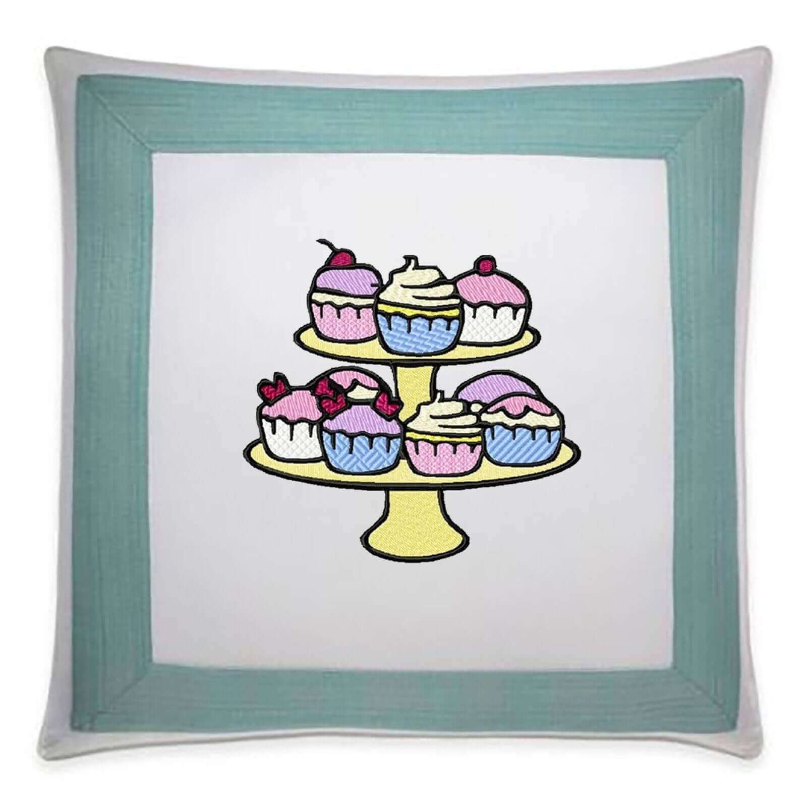 Cupcakes Plate - Machine Embroidery Design - 3 sizesEmbroidery Designs