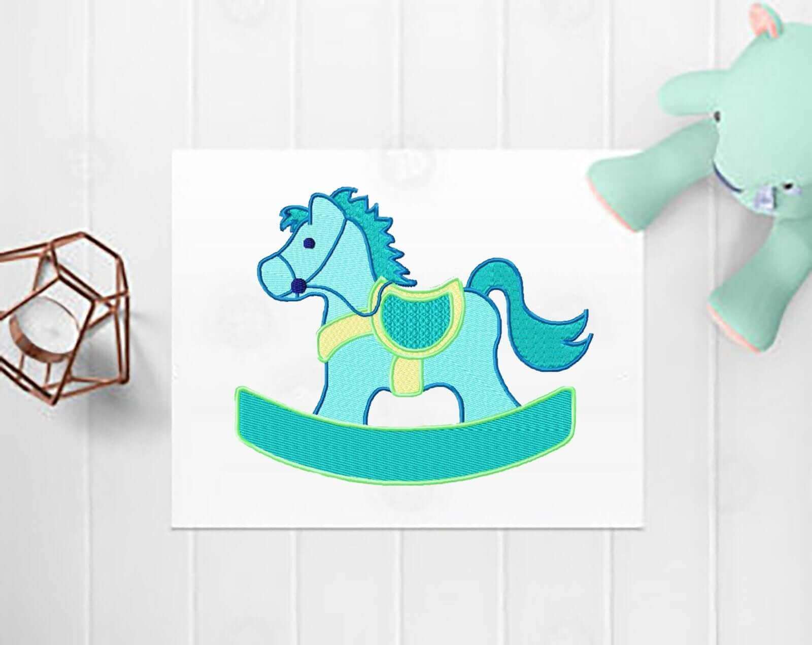 Rocking Horse 1 - Machine Embroidery Design - 3 sizesEmbroidery Designs