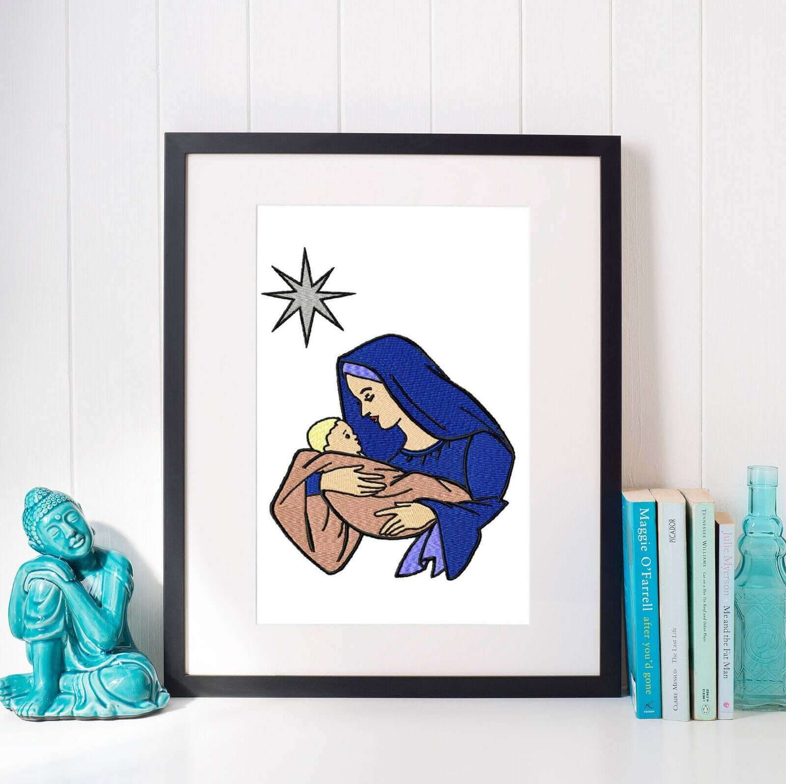 Mary and Baby Jesus - Embroidery Design - 3 SizesEmbroidery Designs