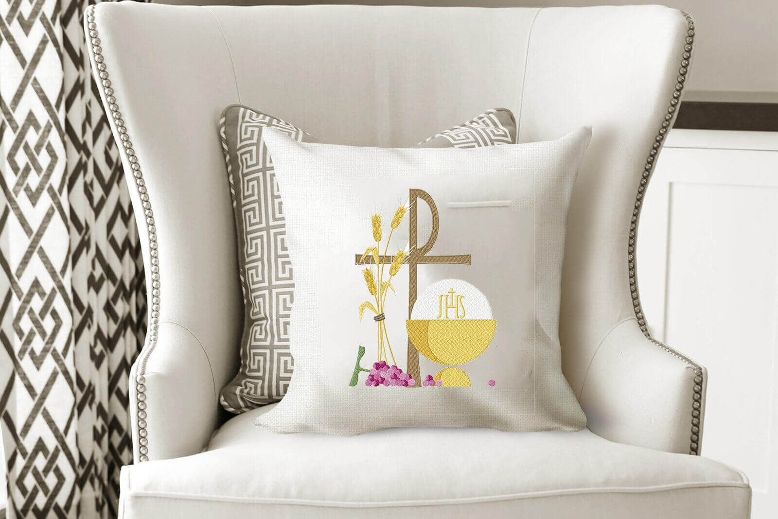 Christian Communion Symbol - Embroidery Design - 6 SizesEmbroidery Designs