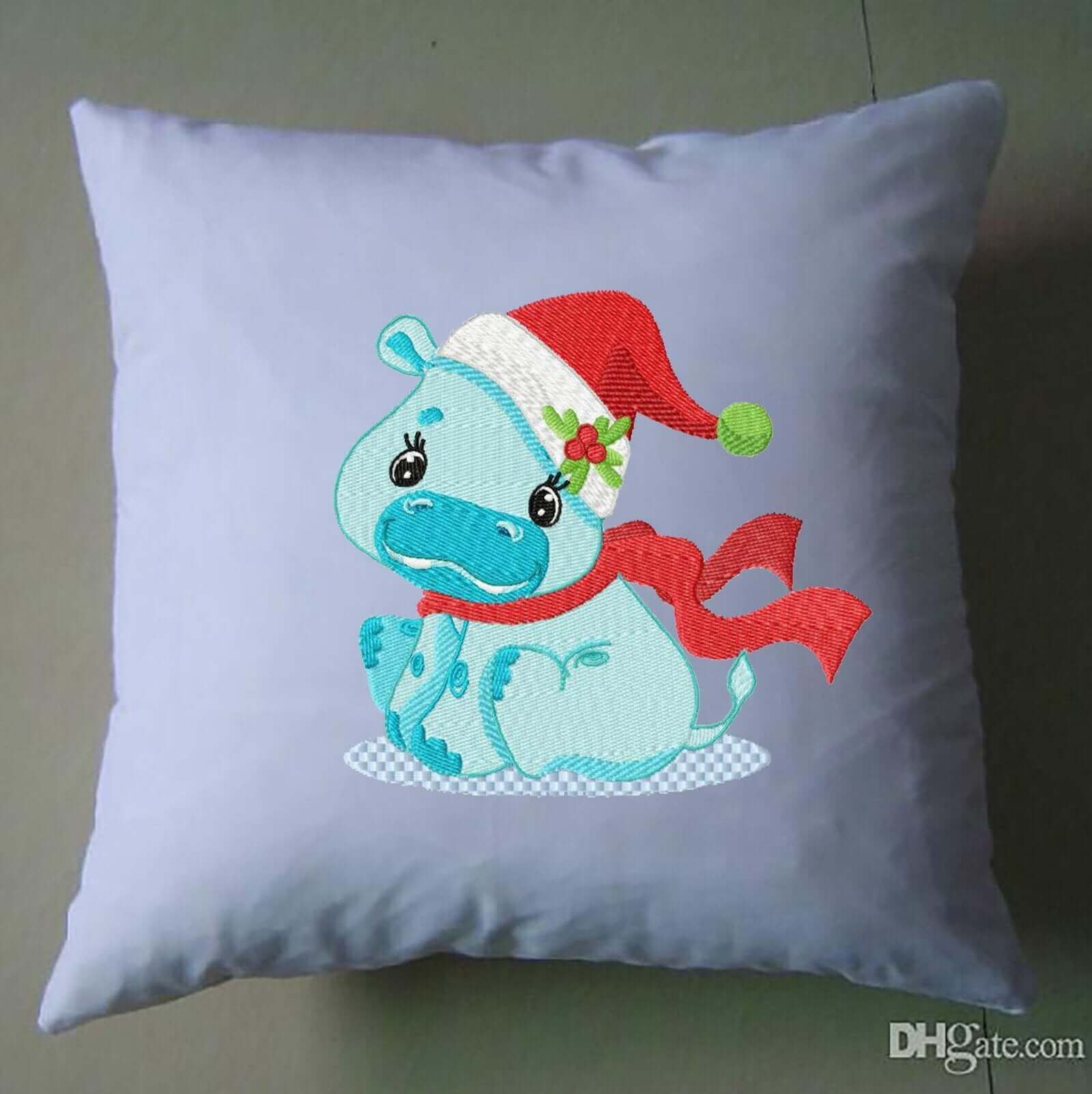 Christmas Jungle Baby Hippo - Embroidery Design - 3 sizesEmbroidery Designs