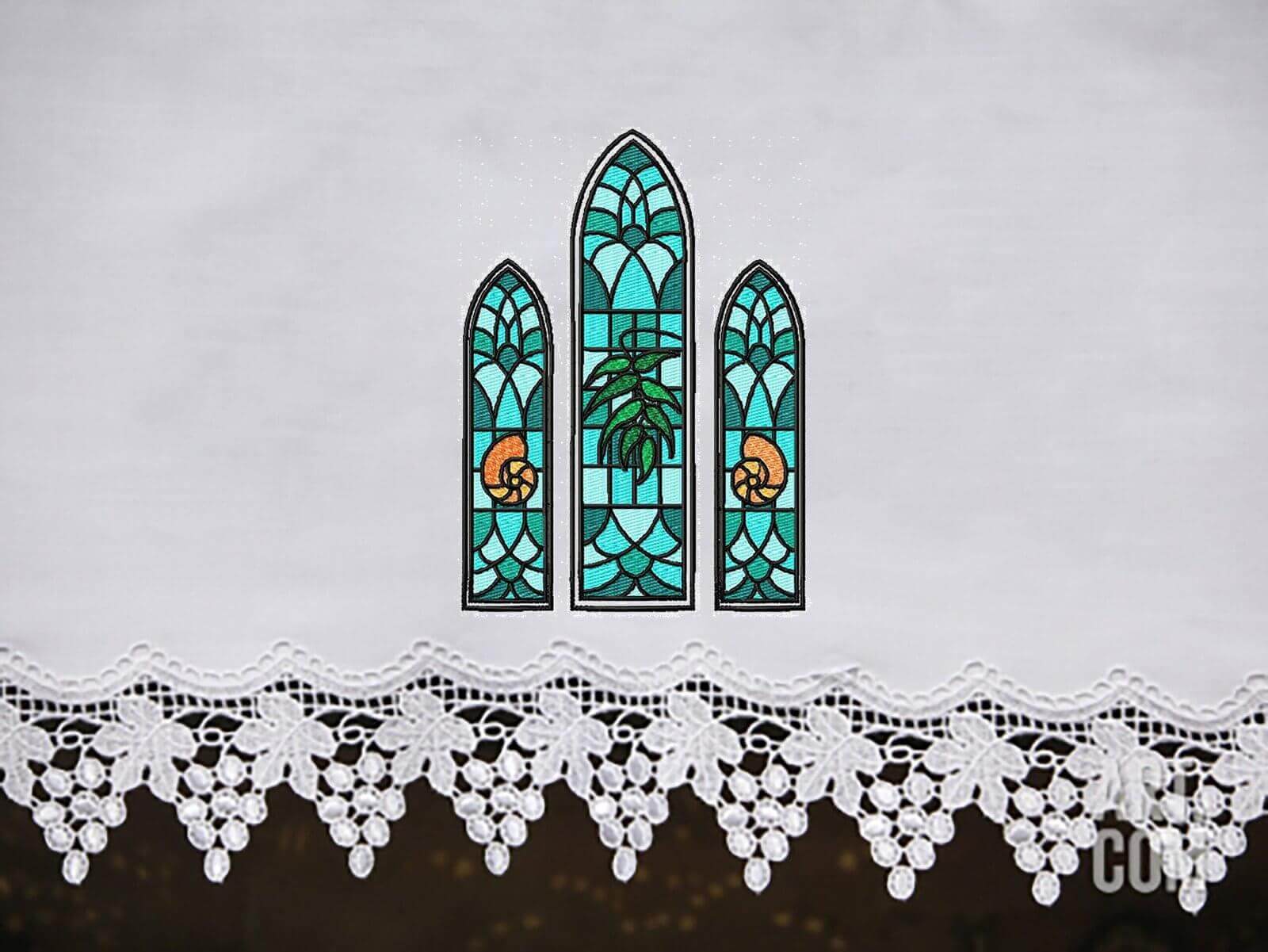 Stained Glass Window - Machine Embroidery Design - 3 SizesEmbroidery Designs