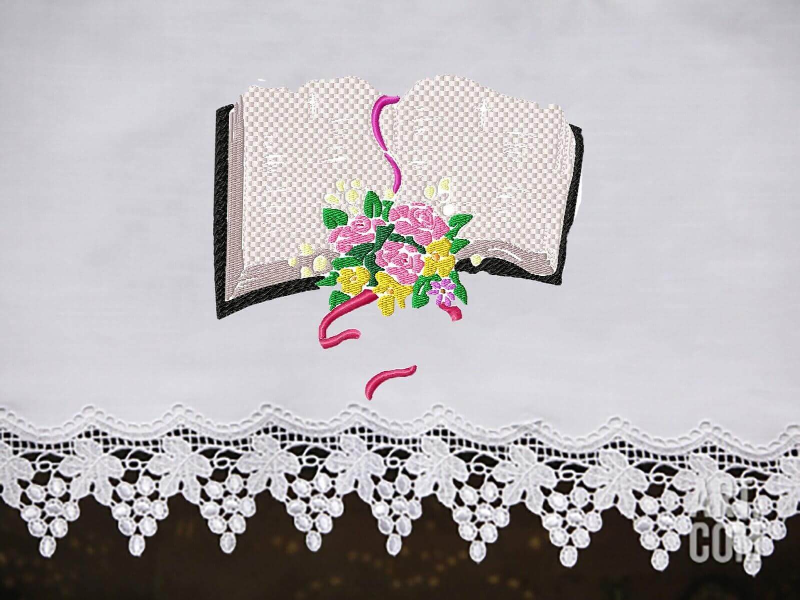 Bible with Flowers - Machine Embroidery Design - 3 SizesEmbroidery Designs