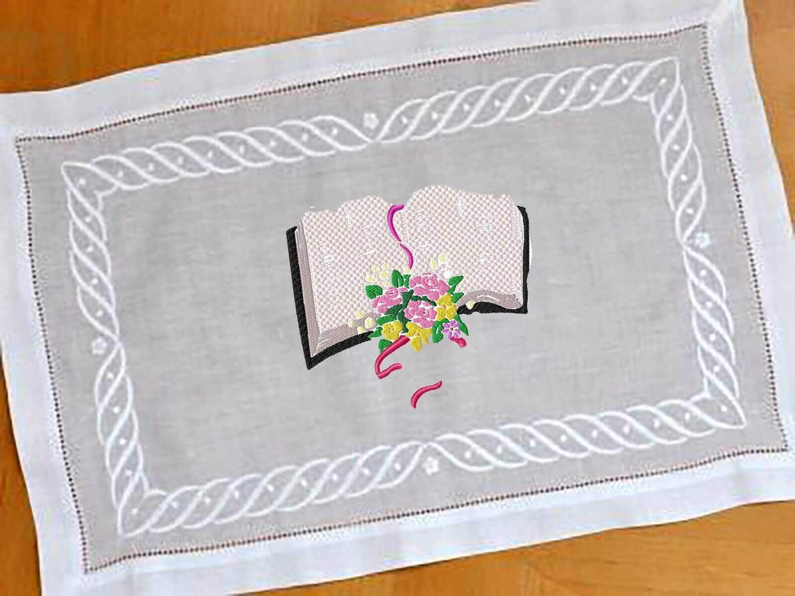 Bible with Flowers - Machine Embroidery Design - 3 SizesEmbroidery Designs