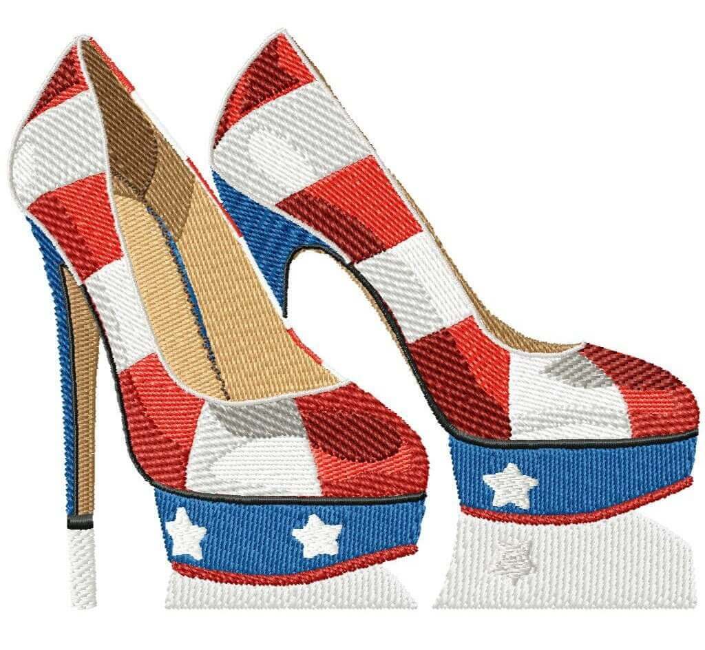 Patriotic Heels - Machine Embroidery Design - 3 SizesEmbroidery Designs