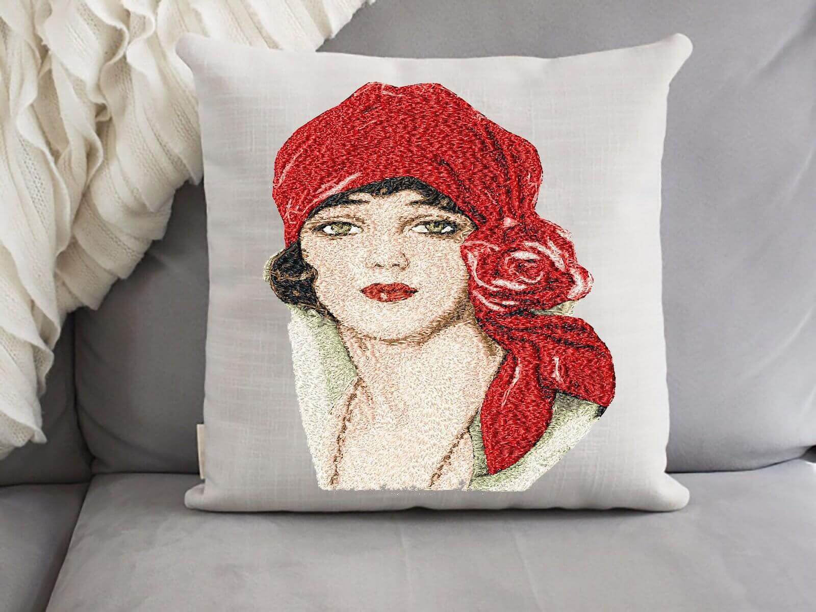 Victorian Lady with Turban - Photo Stitch Design - 3 SizesEmbroidery Designs