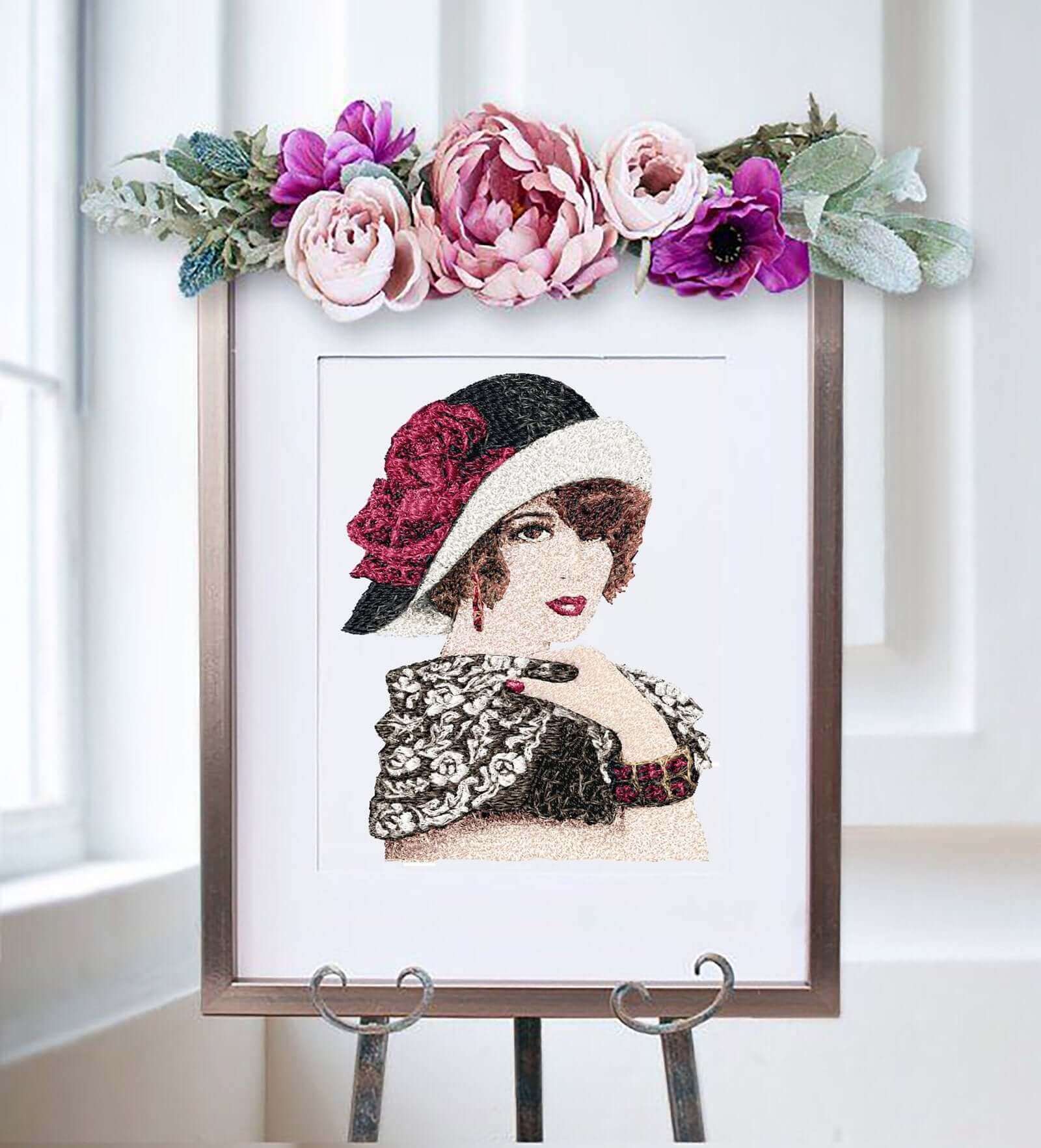 Victorian Lady 5 - Photo Stitch Embroidery Design - 3 SizesEmbroidery Designs