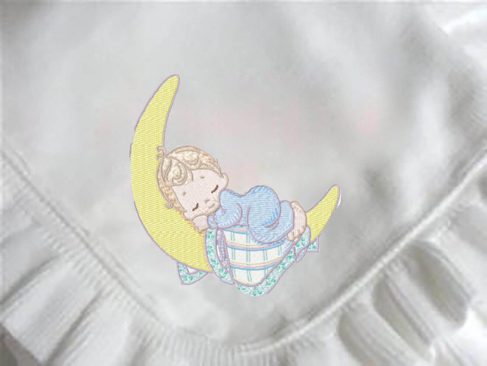 Baby Moon Boy - Machine Embroidery Design - 3 SizesEmbroidery Designs