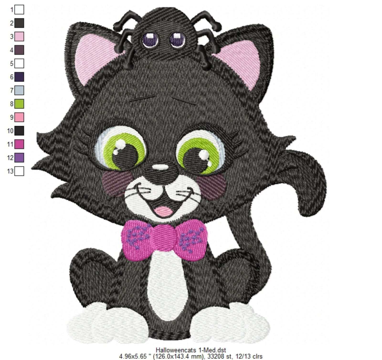 Halloween Cat 1 - Machine Embroidery Design - 3 sizesEmbroidery Designs