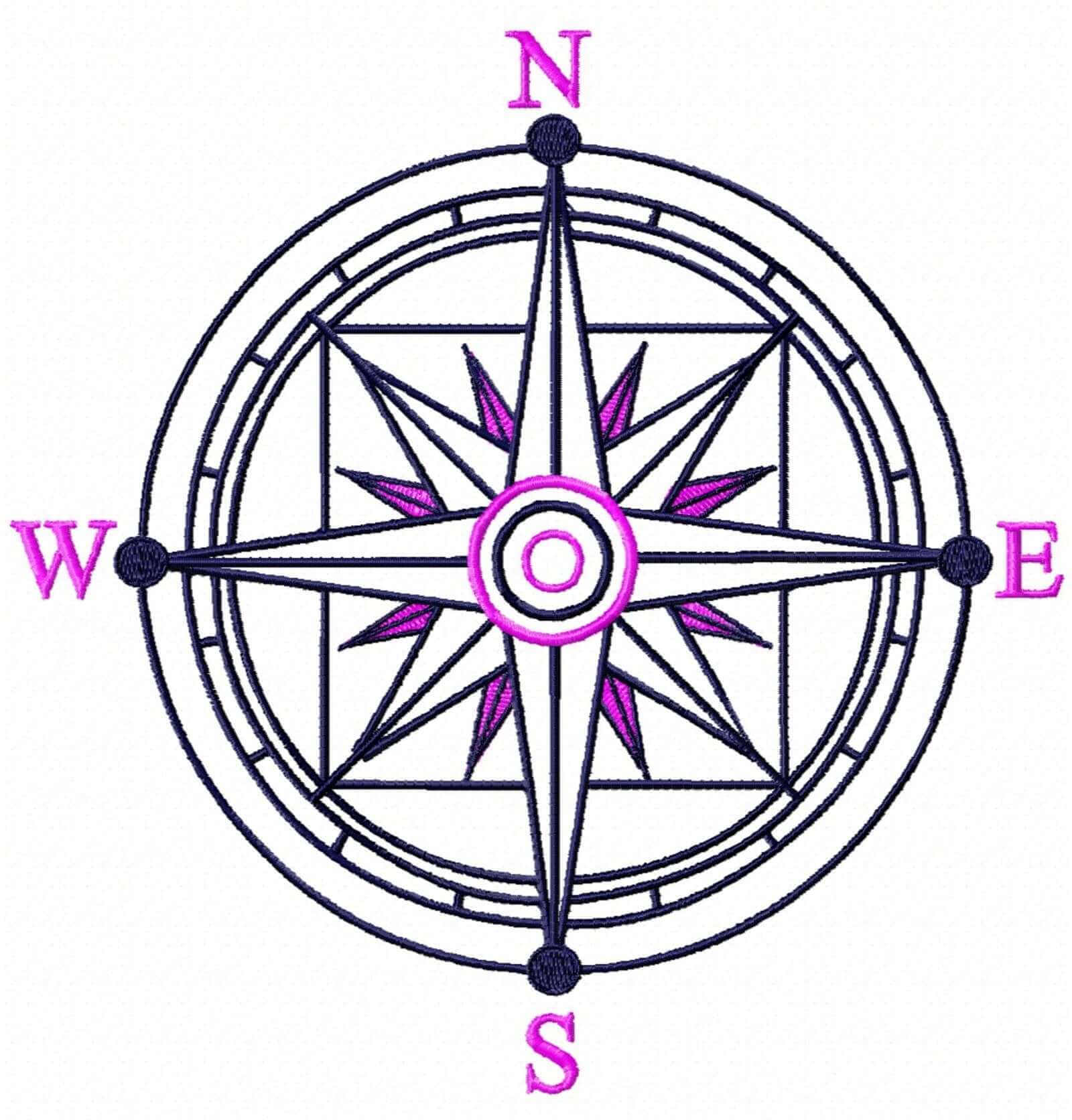 Ships Compass 2 - Machine Embroidery Design - 4 sizesEmbroidery Designs