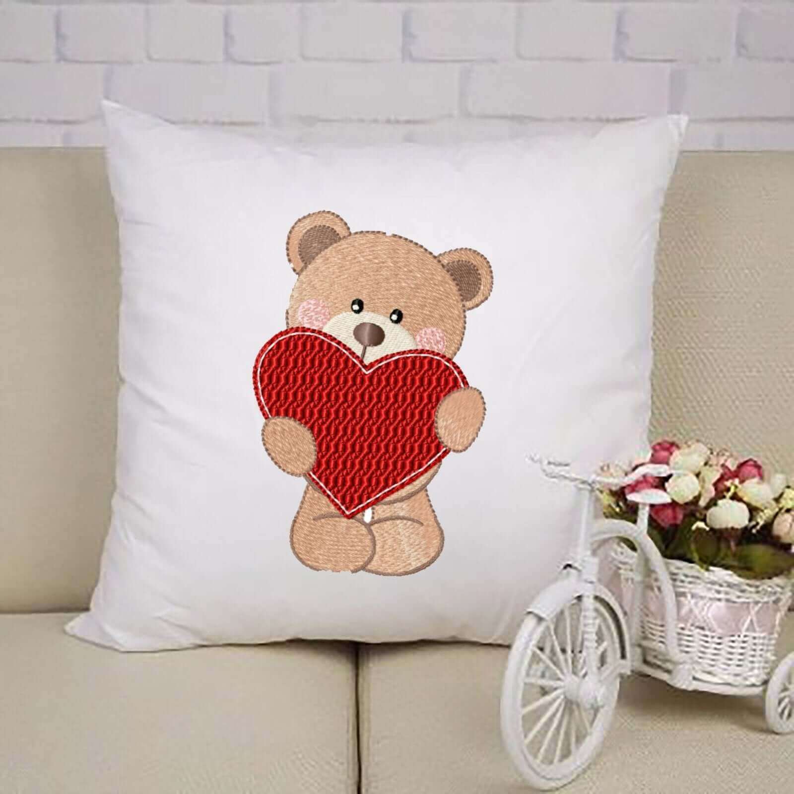 Valentine Bear (3) - Machine Embroidery Design - 3 SizesEmbroidery Designs