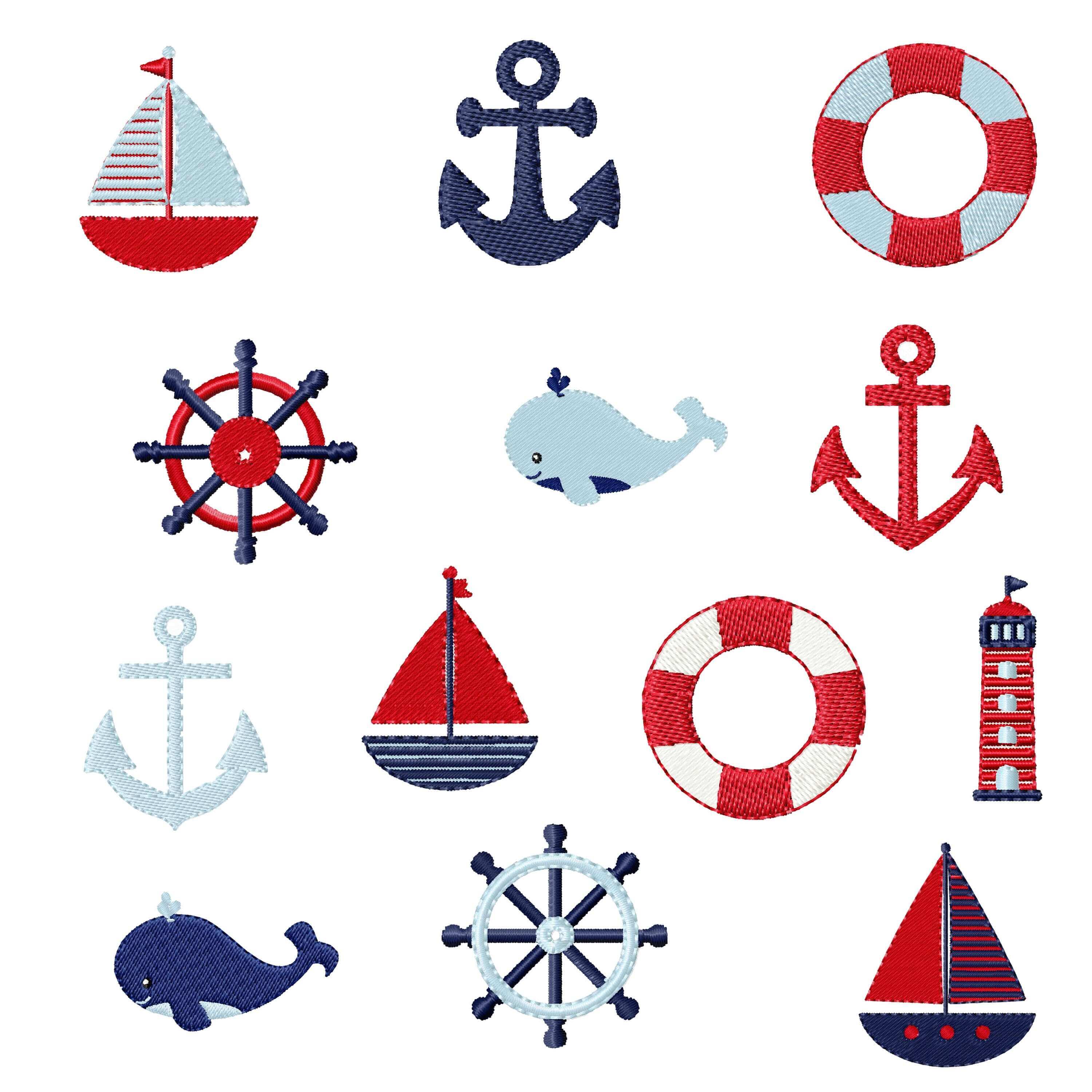 Miniature Nautical Treasures - Embroidery Designs - 14 designsEmbroidery Designs