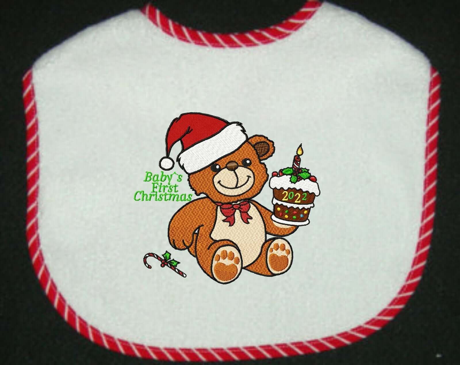 Baby's First Christmas Bear - Embroidery Design - 3 sizesEmbroidery Designs