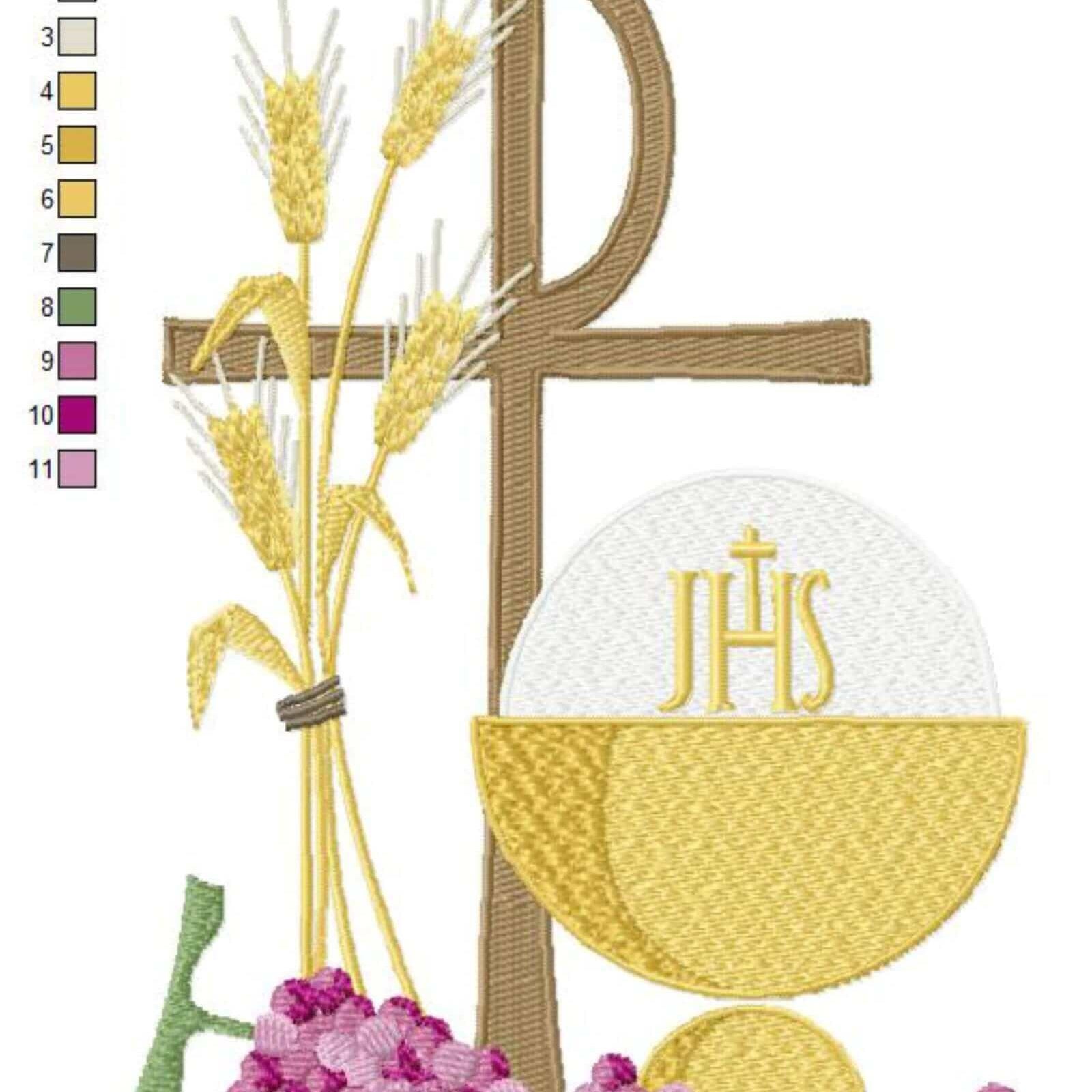 Christian Communion Symbol - Embroidery Design - 6 SizesEmbroidery Designs