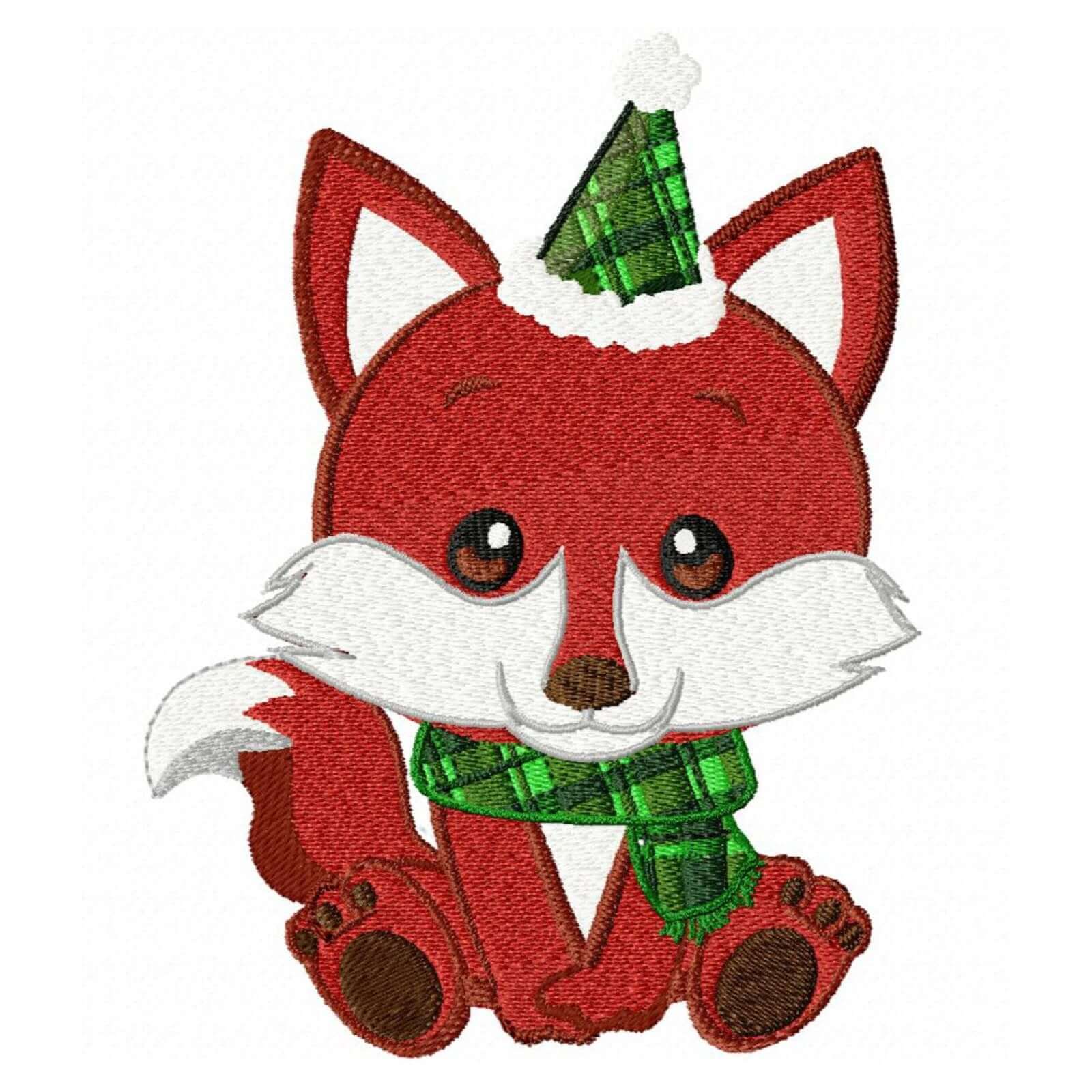 Christmas Baby Fox - Embroidery Design - 3 sizesEmbroidery Designs