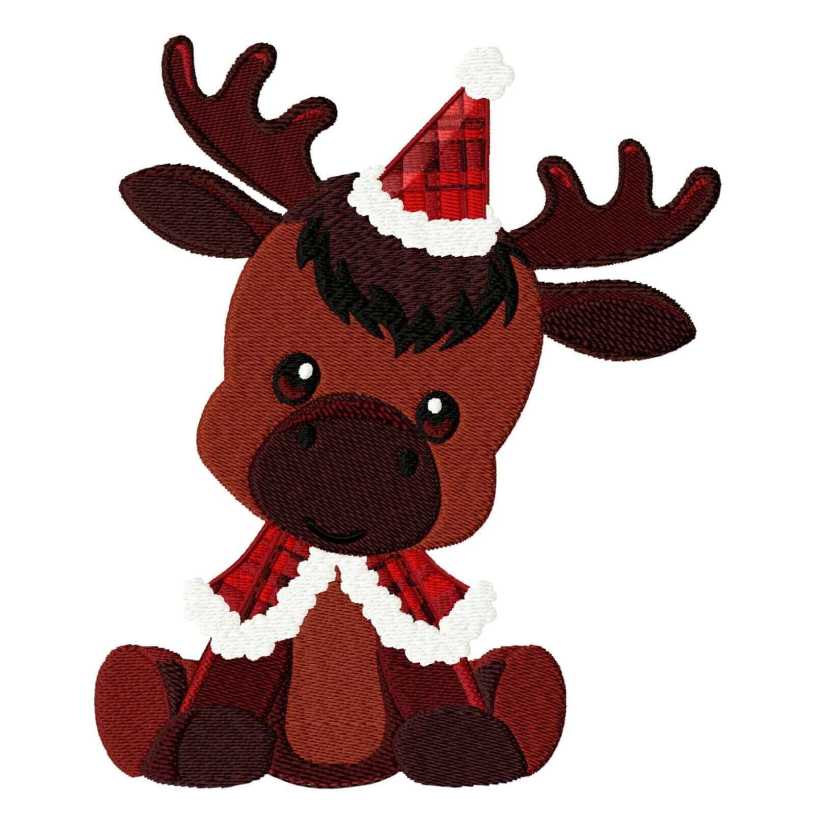 Christmas Baby Reindeer - Machine Embroidery Design - 3 sizesEmbroidery Designs