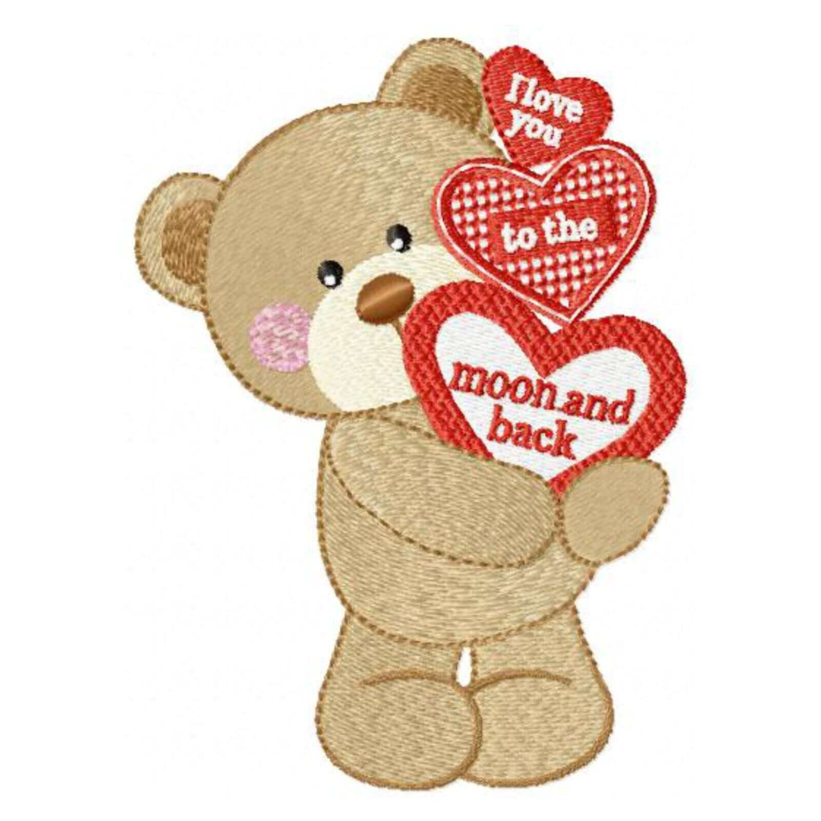 Valentine Bear 4 - Machine Embroidery Design - 3 SizesEmbroidery Designs